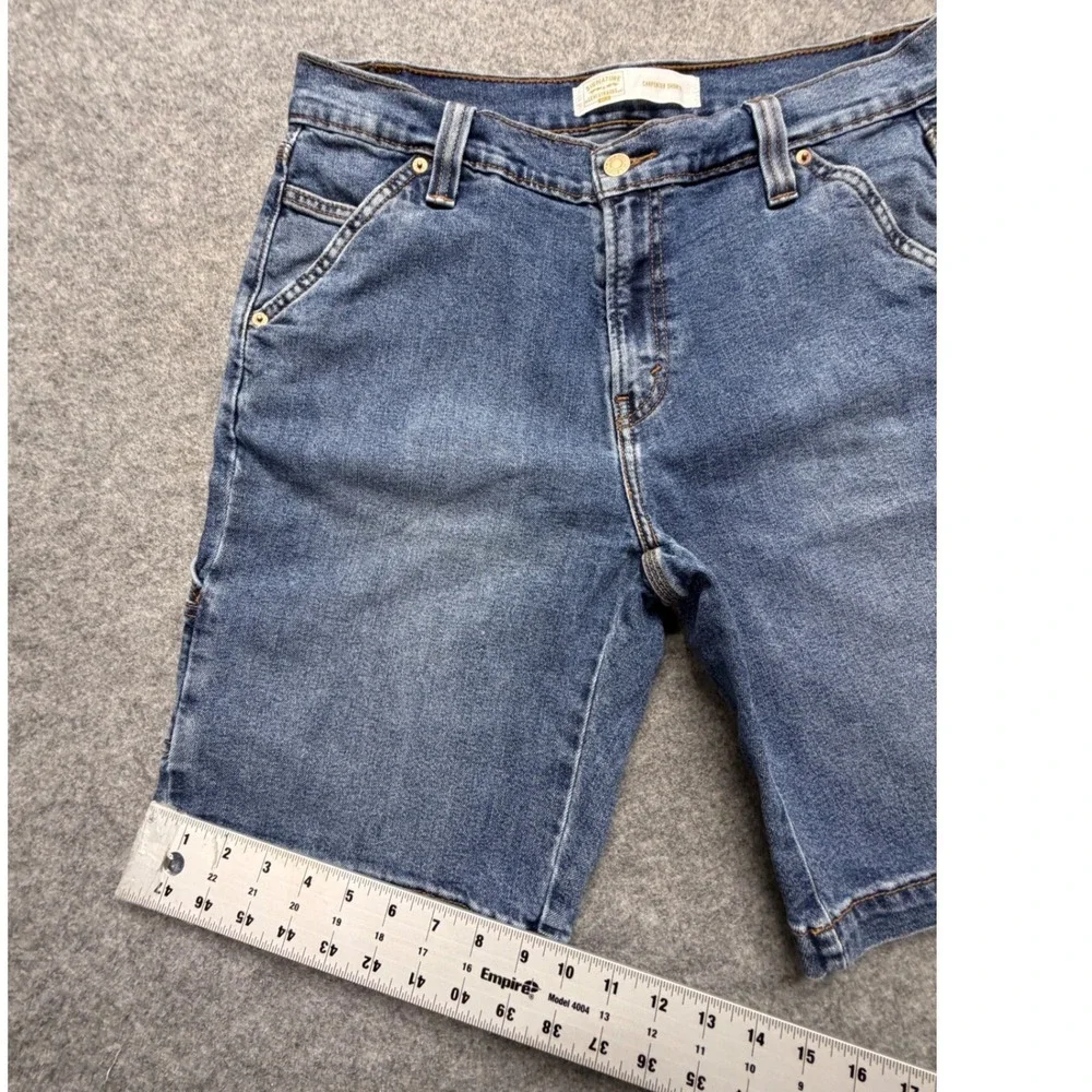 Signature by Levi Strauss Gold Label Mens 32 Carpenter Shorts Denim Blue 57735
